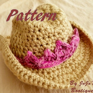Baby Cowgirl Hat PATTERN with Bonus Tiara Pattern -Baby Cowgirl Hat - Tiara Pattern - Instant Download-by JoJosBootique