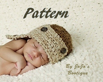 Crochet Baby Aviator Hat PATTERN – Easy Level (PDF Download)