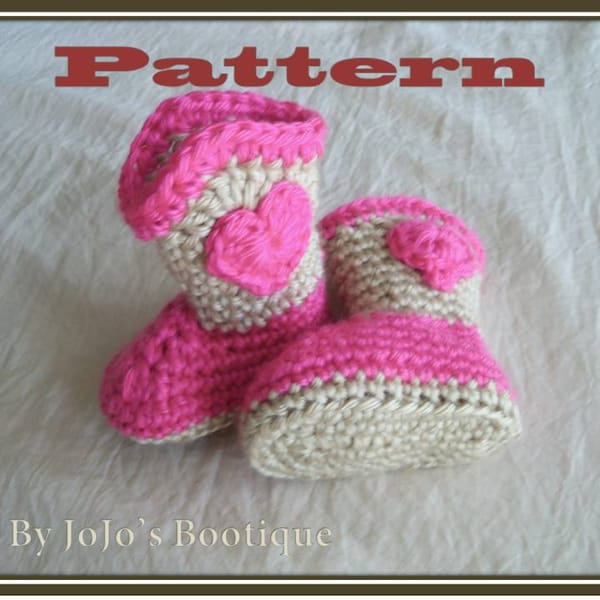 PDF Cowboy Boots PATTERN - Girl Cowboy Boot Pattern - Crochet Sweetheart Baby Cowboy "Boot"ies- Crochet Booties Pattern - by JoJosBootique