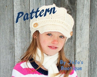 Crochet Newsboy Hat Pattern - Child to Adult Sizes (PDF Pattern)