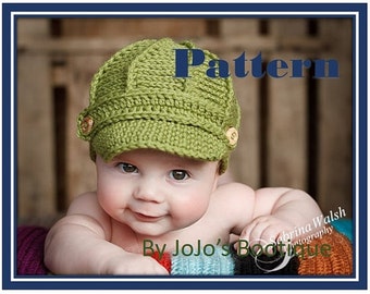 Crochet Newsboy Hat Pattern – Baby to 12 Month Sizes (PDF Pattern)