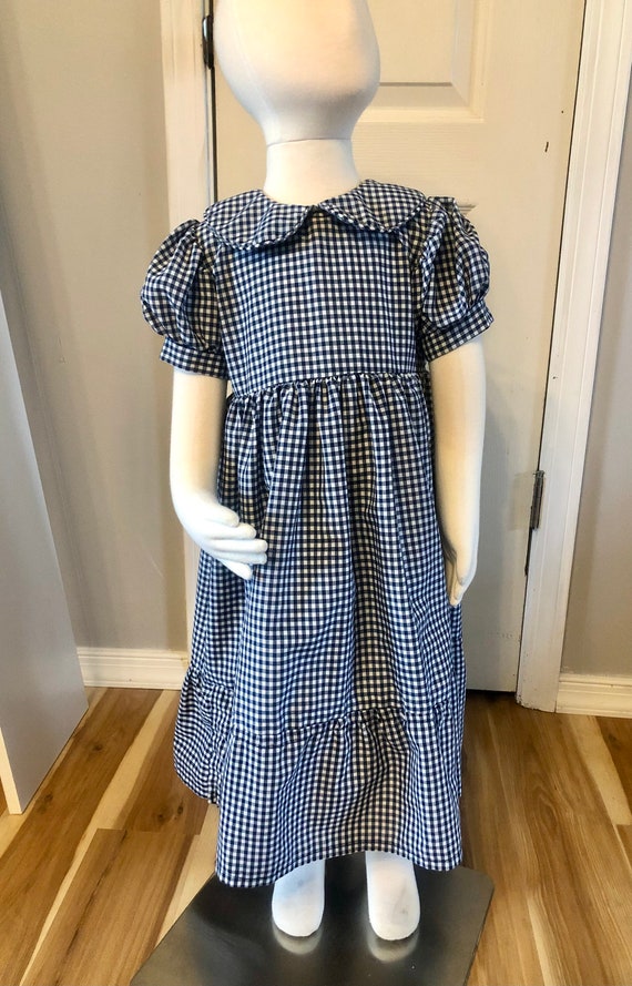 Vintage Maxi Dress size 3T  Retro Girls Gingham Gr
