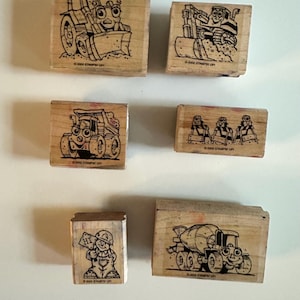 Rubber Stamps, Stampin Up Little Trucks 2002 lot of 6