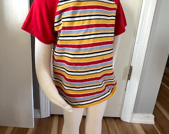 Vintage  T Shirt size 3T, Retro 90s Striped Short Sleeve Top USA