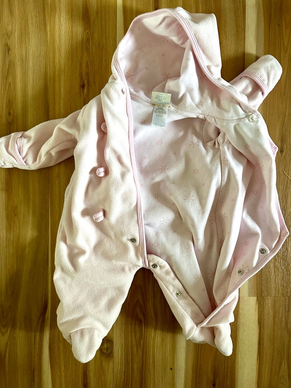 Classic Pooh Pink  Fleece Snowsuit Size 6 months/… - image 2