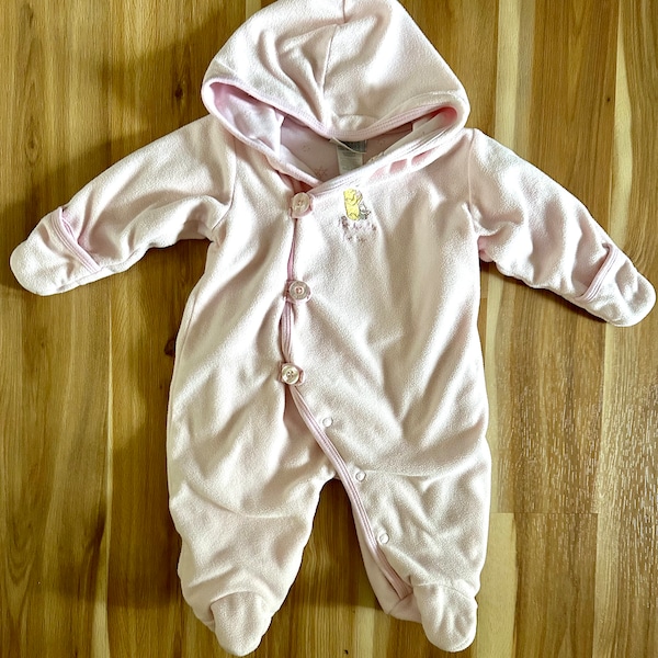 Classic Pooh Pink  Fleece Snowsuit Size 6 months/ Winnie the Pooh Baby winter Clothing