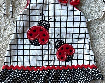 Baby Girl 18 M Ladybug Dress, Retro Infant Youngland  Dress