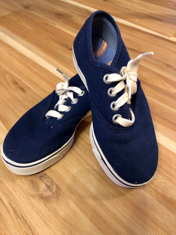 Vintage JETS Child size 11 Sneakers, Retro Navy K… - image 1