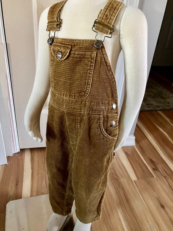 Vintage  24 Month McKids Tan Corduroy Overalls  R… - image 2