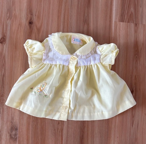 Vintage Catton Candy Newborn Dress with Applique … - image 1
