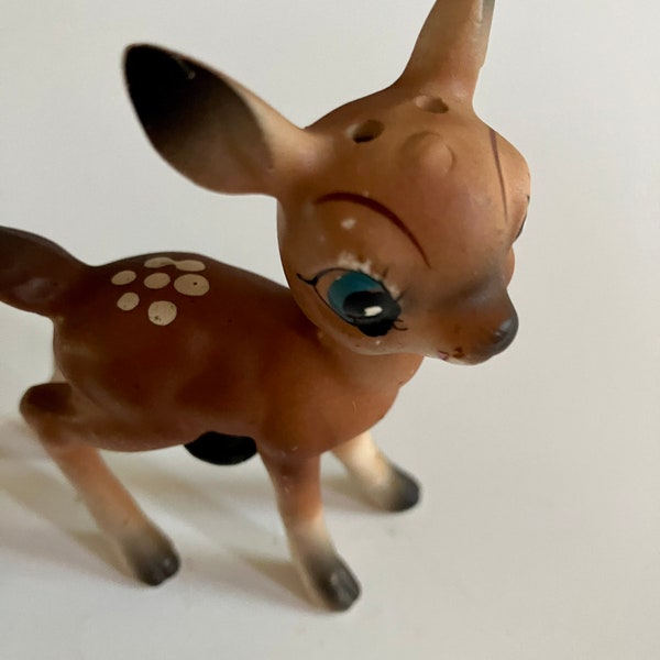 Vintage MCM Deer Fawn Bambi Salt & Pepper Shaker Ceramic Figurine Kitsch Only 1