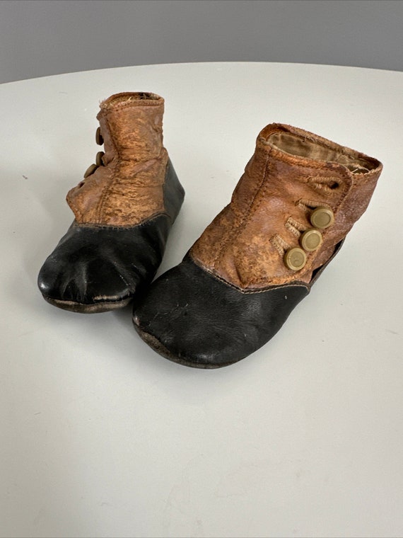 Vintage Victorian Baby High Button Shoes, Antique 