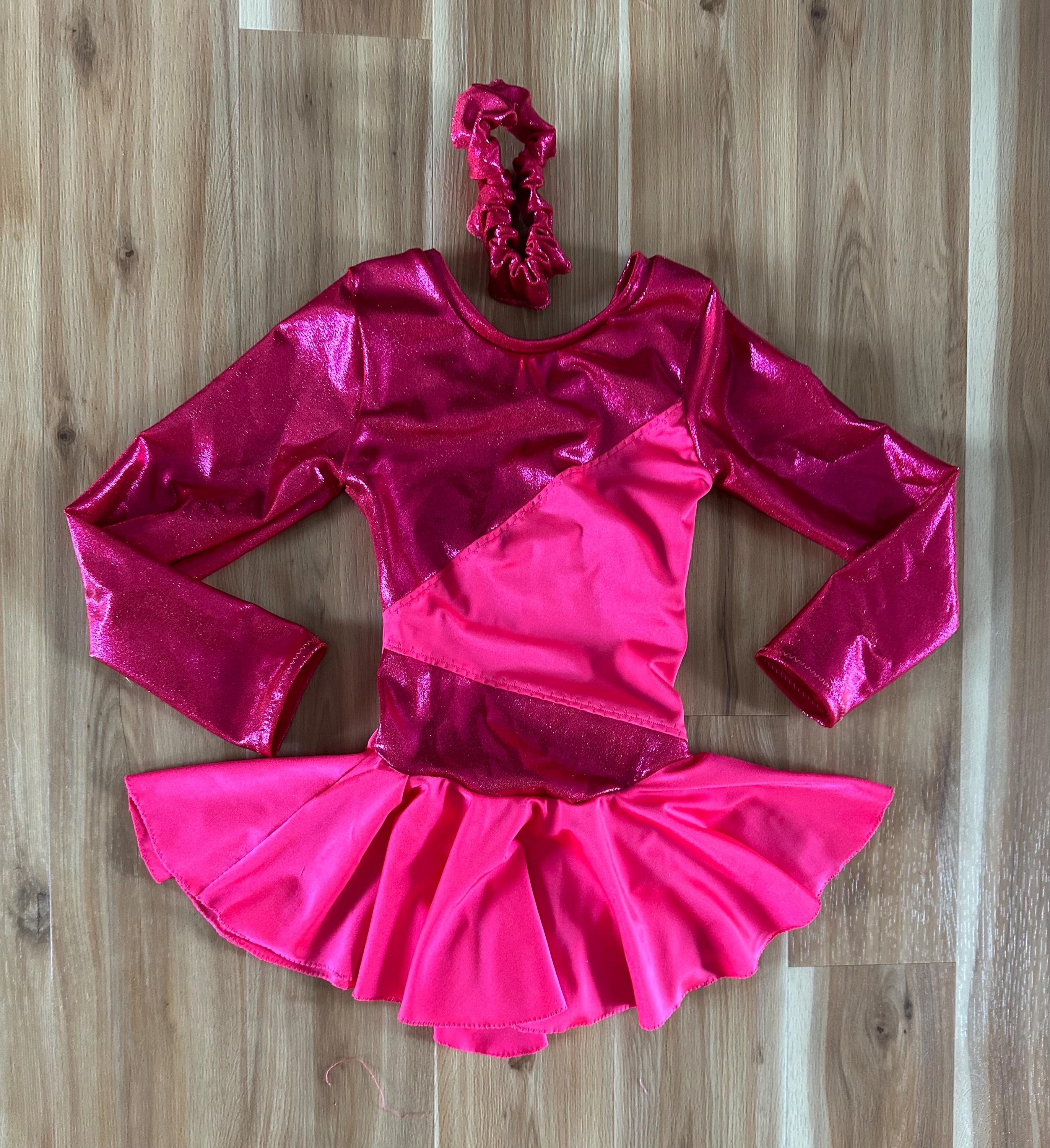strapless open back dress Scalloped Gingham Skater Dress Bright Pink S main image 0