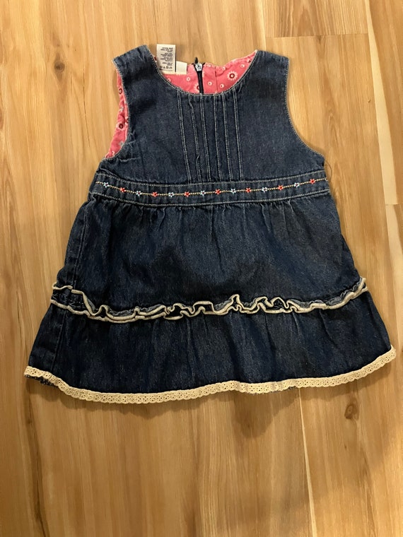 Vintage Oshkosh 18 months Denim Dress, Retro Baby… - image 1