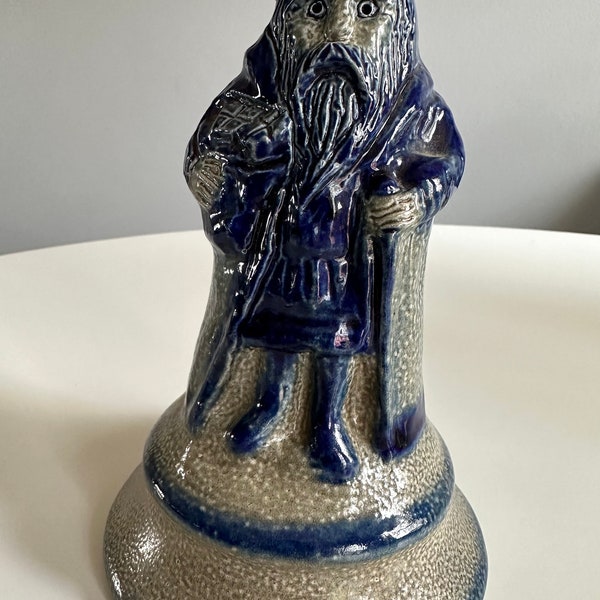 Vintage Salt Glaze Cobalt Blue Santa Father Christmas Beaumont Brothers Pottery