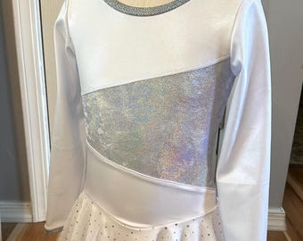 Figure Skating Dress Child size Medium 8-10, Girls Dance/Skate Costume with Scrunchie