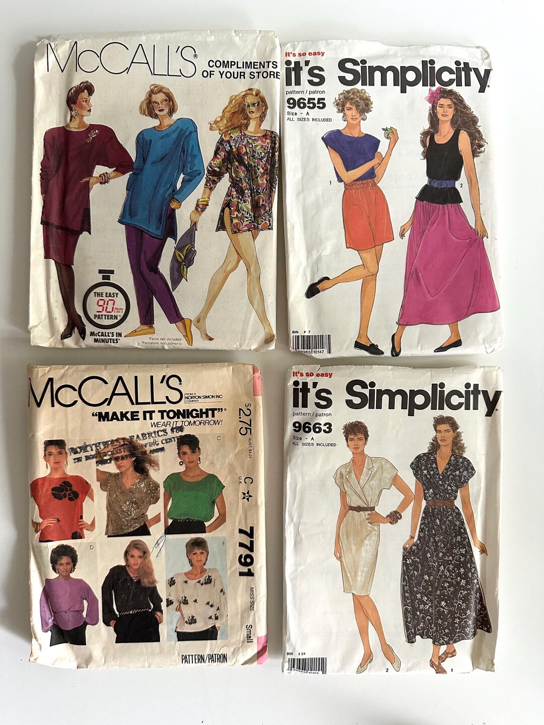 Vintage 90s Sewing Patterns All Sizes/ Y2K Patterns Lot of 4 - Etsy