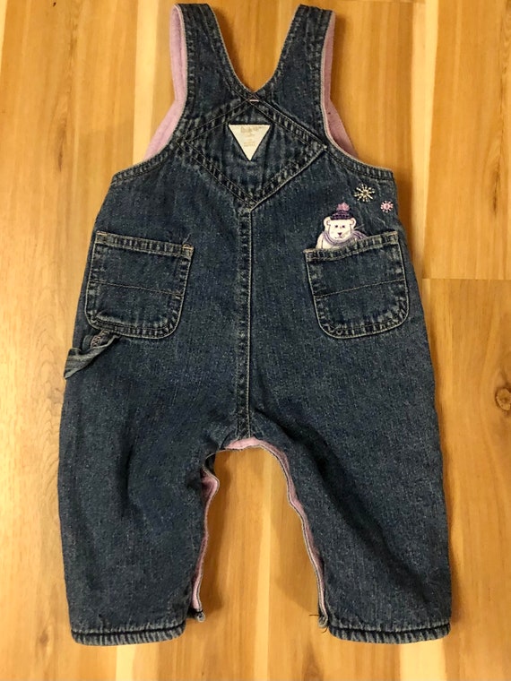 Vintage Oshkosh size 3-6 months Fleece Lined Over… - image 2