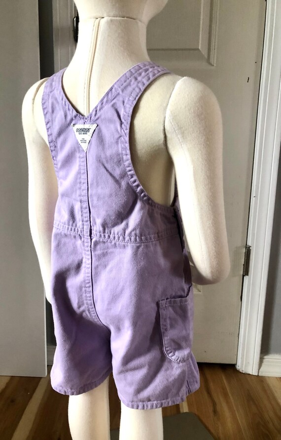 Vintage Size 2T Oshkosh Purple Overalls, Retro Gi… - image 2