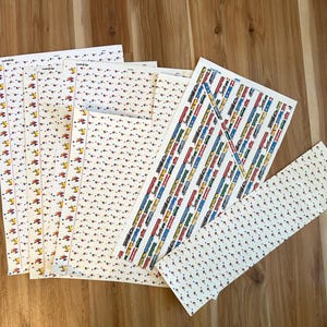 Vintage Dollhouse Wallpaper Lot/ Nursery Circus, Train Border
