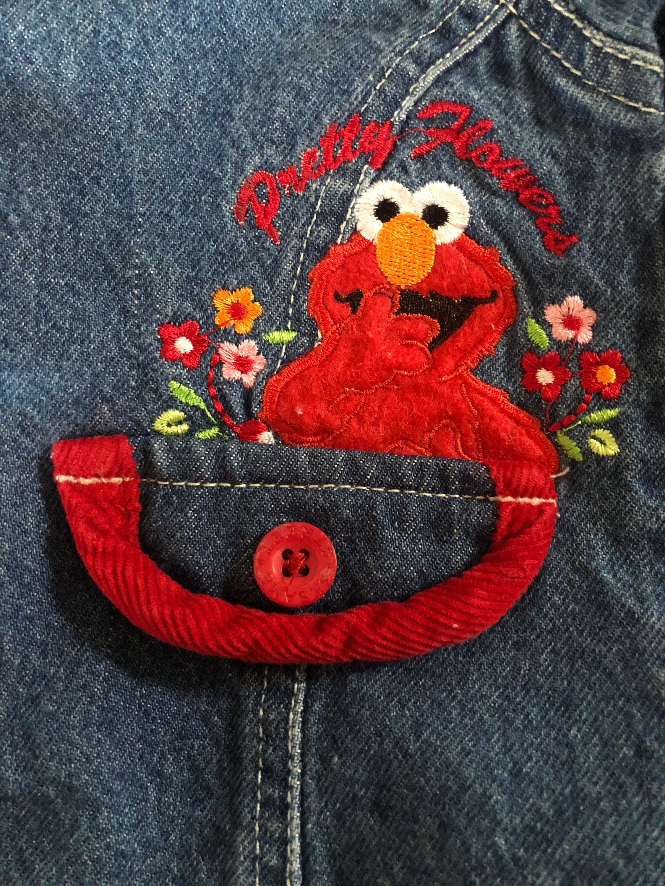 Vintage Elmo Jean Jacket Size 24 month/Retro Sesame Street Etsy