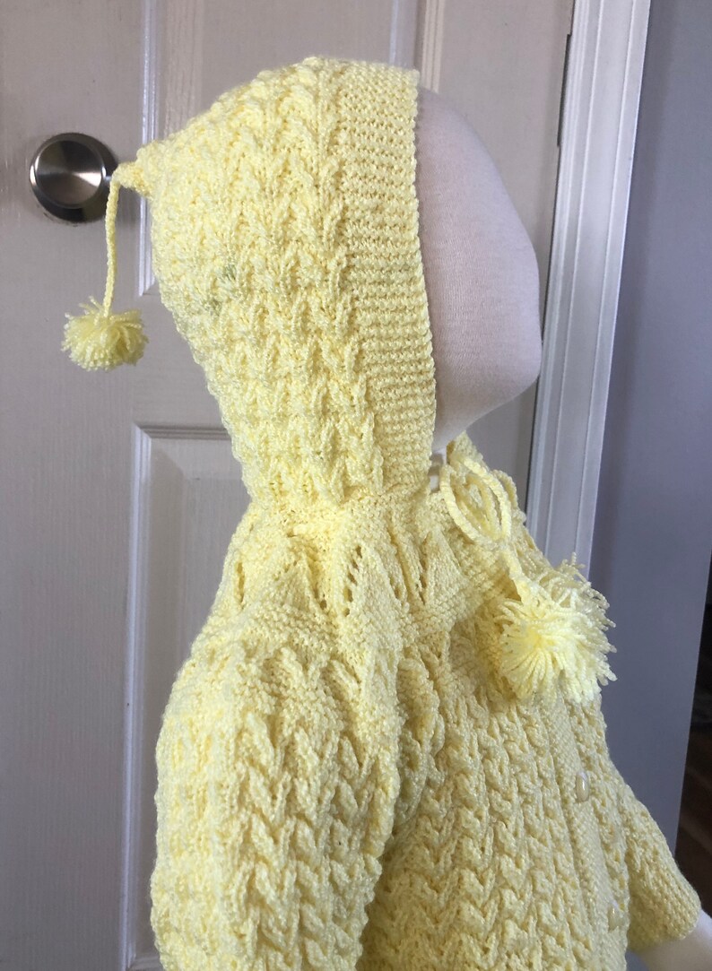 Retro Knit Baby Sweater Vintage Handknit size 2T 3T Toddler Hooded Sweater Vintage Toddler Jacket