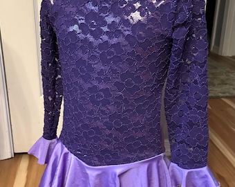 Figure Skating Dress Child size Large 10-12, Girls Dance/Skate Costume with Scrunchie