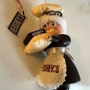 Vintage Kurt Adler Hershey Chocolate Maker Ornament, 80s Hershey Decoration