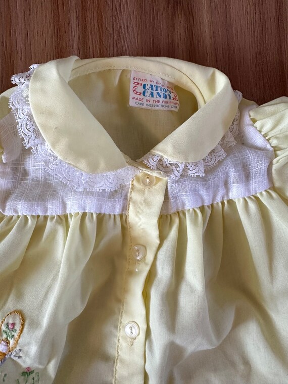 Vintage Catton Candy Newborn Dress with Applique … - image 2