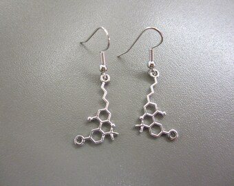 Light Weight Cannabis Earrings, Tetrahydrocannabinol Molecule Earrings, THC Chemical Earrings, THC Molecule Earrings, THC Earrings