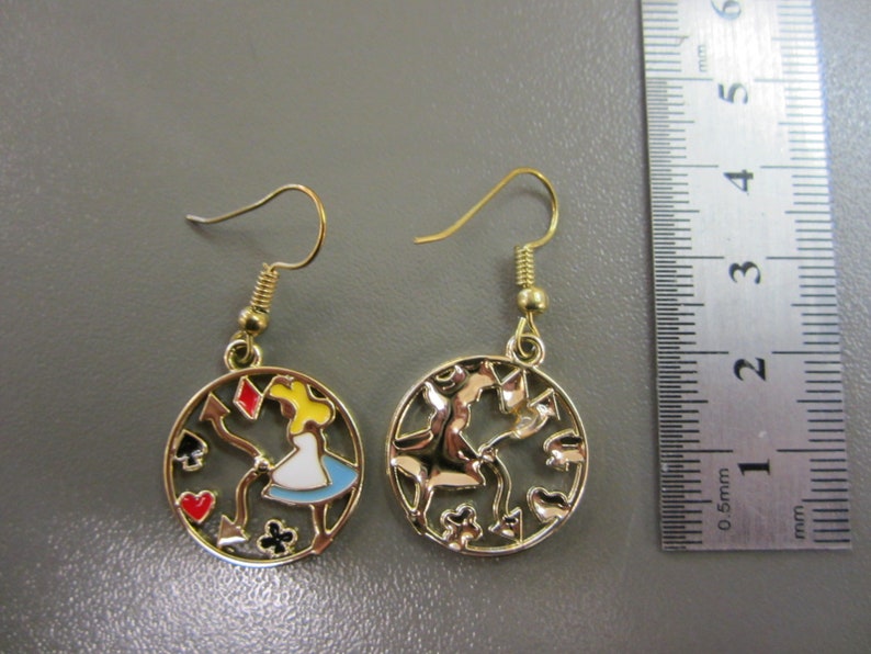 Alice Earrings March Hare Earrings Wonderland Earrings Fairy Tale Earrings Fandom Earrings Story Book Earrings Looking Glass Earrings
