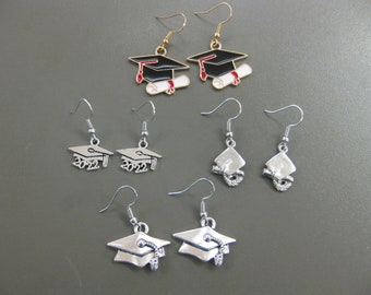 Graduation Earrings, Mortar Board Earrings, Graduation Gift, Gift for Graduate, Teacher Earrings, Gift for Student, Student Earrings,