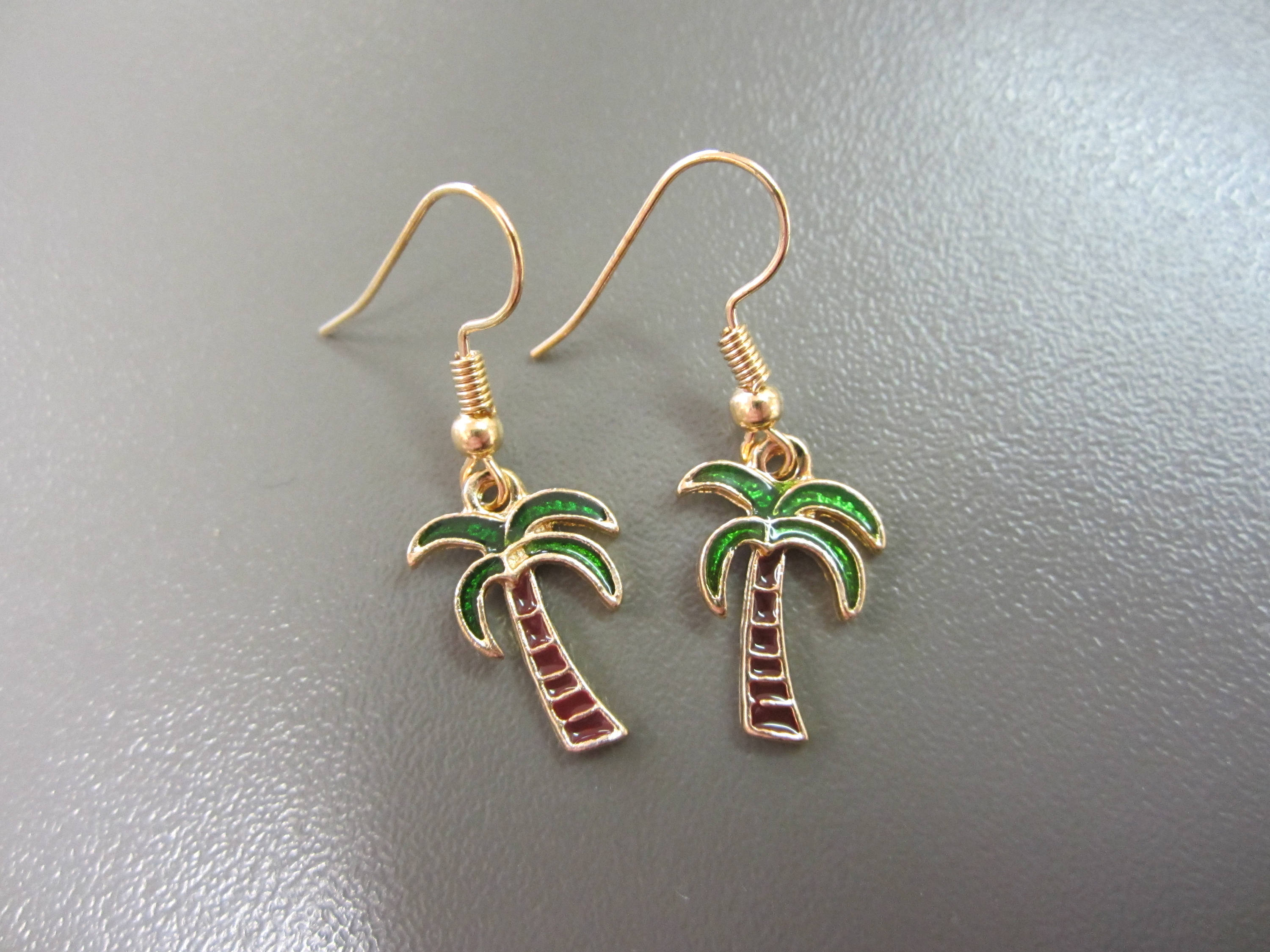 Palm Tree Earrings Tropical Earrings Gold Tree Earrings Etsy