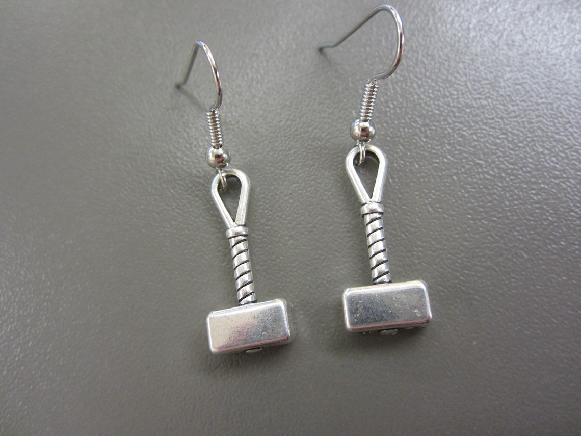 Thor's Hammer Earrings Mjolnir Earrings Thor Earrings Etsy