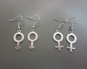 Gender Symbol Earrings, Venus Earrings, Mars Earrings, LGBT+ Earrings, Woman Earrings, Bi Earrings, Lesbian Earrings, Gay Earrings, Gender