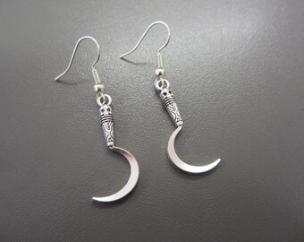Scythe Earrings, Sickle Earrings, Blade Earrings,