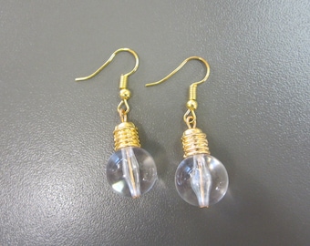 Light Bulb Earrings, Plastic Bulb Earrings, Imitation Light Bulbs, Novelty Earrings, Electrical Earrings, Physics Earrings