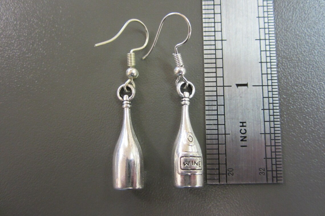 Wine Bottle Earrings Wine Earrings Celebration Earrings Etsy