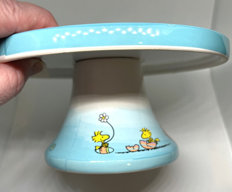 Peanuts Snoopy Woodstock Easter 7 Cake Dessert Stand Pedestal 2022 NEW Unused Adorable image 5