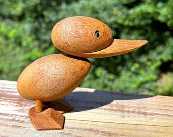 Vintage Mid Century Modern Danish Teak Wood Duck Bird Figure Hans