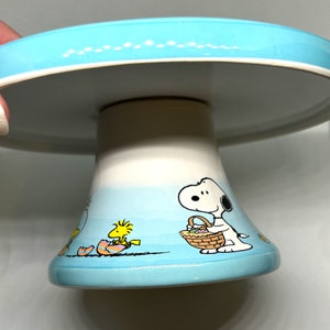 Peanuts Snoopy Woodstock Easter 7 Cake Dessert Stand Pedestal 2022 NEW Unused Adorable image 4