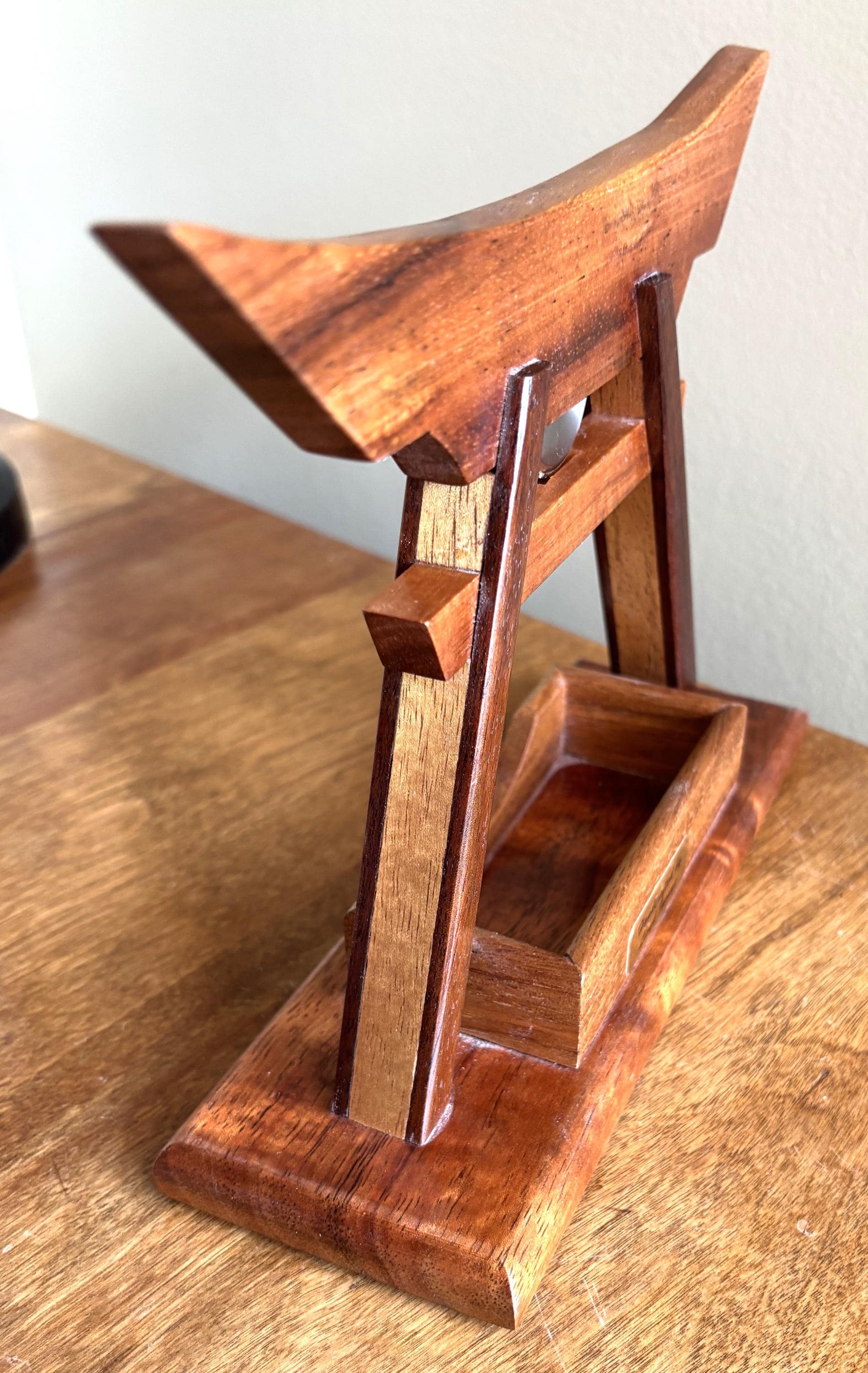 ?RARE?Hawaiian Lodge No.21 Masonic Koa wooden table clock Koa Wood Desk/Wall Clock – Native Intelligence main image 2