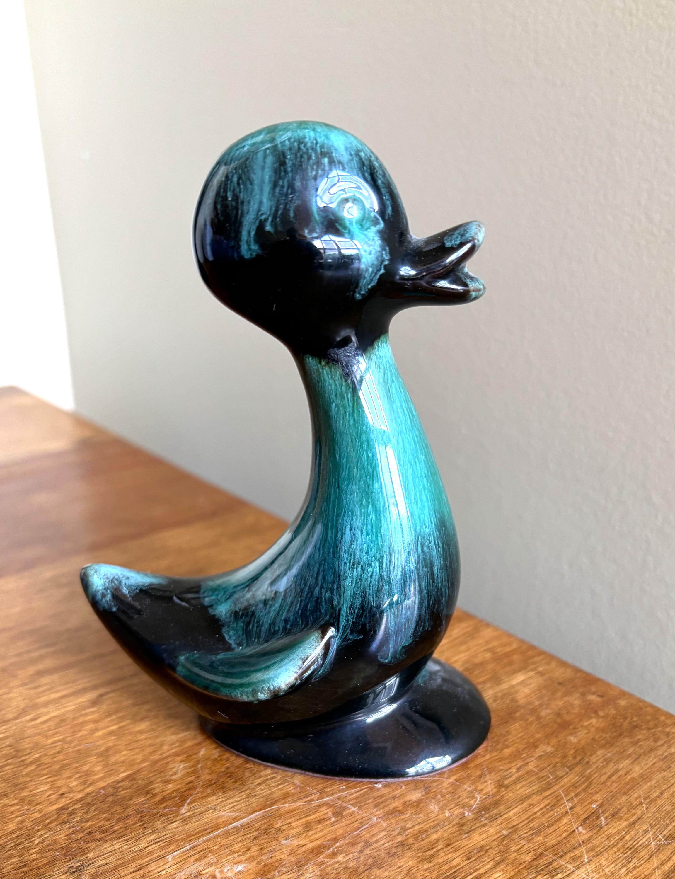 Vintage Blue Mountain Pottery Drip Glaze Duck Ceramic BMP 5.5"