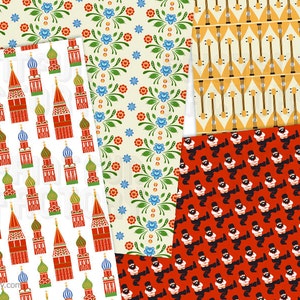Russia Digital Paper Russian Scrapbook Background Paper 12 Digital Papers 126 INSTANT DOWNLOAD ...