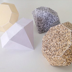Carta diamanti carta - Oro & argento D.I.Y.3D carta pieghevole diamanti 2 misure (PC003) DOWNLOAD ISTANTANEO