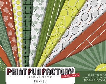 Tennis digital paper - Tennis court backgrounds - 12 digital papers (#158) INSTANT DOWNLOAD