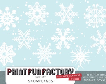 Snowflakes clip art INSTANT DOWNLOAD