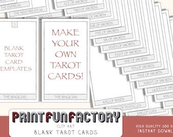Tarot cards blank middle - digital file - customize it yourself with your own design - digital clip art INSTANT DOWNLOAD