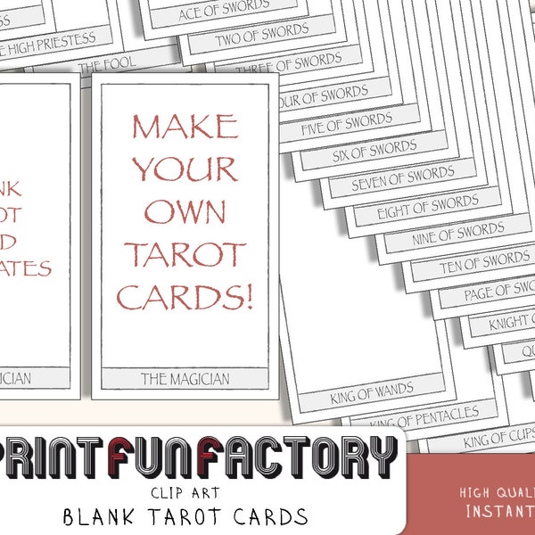 Tarot cards blank middle - digital file - customize it yourself with your own design - digital clip art INSTANT DOWNLOAD