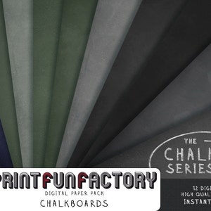 Chalkboard digital paper - blackboard black blue green chalk board chalk smudge texture - 12 digital papers (#033) INSTANT DOWNLOAD